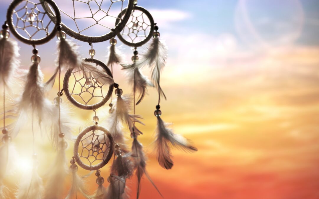 Dream catcher at sunset